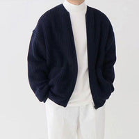 Leon | Herren Gemütliche Strickjacke - Dunkelblau