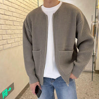 Leon | Herren Gemütliche Strickjacke - Khaki