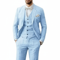 Leonardo | Herren Dreiteiliger Hochzeitsanzug - Hellblau