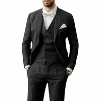 Leonardo | Herren Dreiteiliger Hochzeitsanzug - Schwarz
