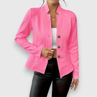 Lina | Weiche Strickjacke mit Stehkragen - Rosa