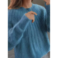 Lina | Kaschmir Strickpullover Weich - Blau