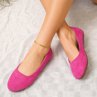 Liselotte | Damen Ballerinas Slip-On Runde Kappe - Fuchsia