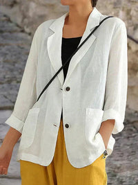 Liselotte | Damen Blazer mit Reverskragen Zwei-Knopf - Weiß