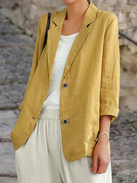 Liselotte | Damen Blazer mit Reverskragen Zwei-Knopf - Gelb