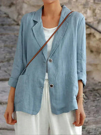 Liselotte | Damen Blazer mit Reverskragen Zwei-Knopf - Hellblau