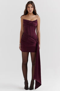 Noor | Damen Minikleid – Leuchtendes Selbstbewusstes Minikleid - Weinrot