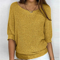Louisa | Eleganter Feinstrick Pullover - Gelb