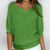 Louisa | Eleganter Feinstrick Pullover - Grün