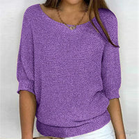 Louisa | Eleganter Feinstrick Pullover - Viola