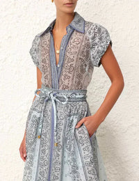 Lucia | Damen Sommerkleid Elegant Raffiniert Zeitlos - Blau