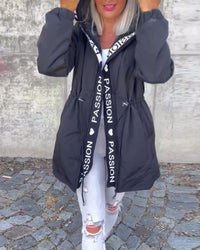 Luise | Damen Lässige Reißverschluss Jacke - Schwarz