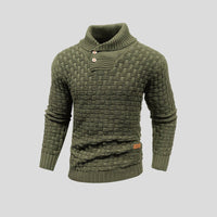 Lukas | Herren Rollkragen Strickpullover mit Zopfmuster - Olivgrün