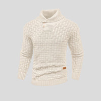Lukas | Herren Rollkragen Strickpullover mit Zopfmuster - Creme