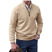 Lukas | Herren Zip Strickpullover - Braun