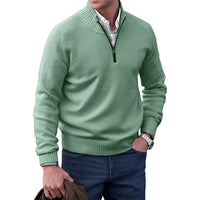 Lukas | Herren Zip Strickpullover - Grün