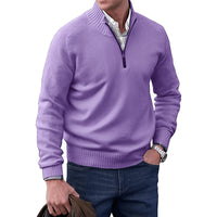 Lukas | Herren Zip Strickpullover - Lila