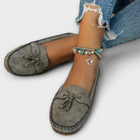 Luna | Wildleder Mokassin Loafer mit Quaste - Grau