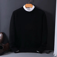 Simon | Herren Klassischer Kaschmirpullover - Schwarz