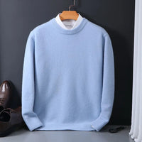 Simon | Herren Klassischer Kaschmirpullover - Hellblau