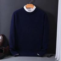 Simon | Herren Klassischer Kaschmirpullover - Blau
