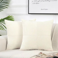 Dekokissen Samt Weich Quadratisch Sofa Wohnzimmer - Weiß