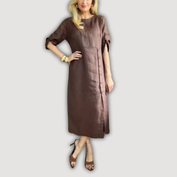 Ashly – Elegantes Midikleid - Kaffee