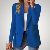 Maja | Damen Lässiger Reverskragen Taillierter Blazer - Blau