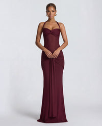 Valentina | Damen Maxikleid – Leidenschaftlich Elegantes Maxi Kleid - Burgunderrot
