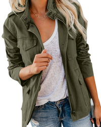 Margarete | Damen Utility Zip Jacke - Grün