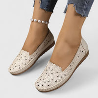Marlena | Damen Durchbrochene Ballerinas - Beige