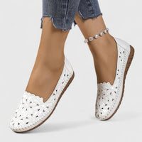 Marlena | Damen Durchbrochene Ballerinas - Weiß