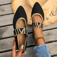 Marlena | Damen Mary Jane Karomuster Ballerinas - Schwarz