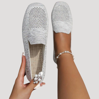 Marlene | Damen Slip-On Gestrickte Sneaker - Weiß