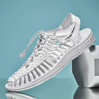 Matteo | Herren geflochtene Sommersandalen - Weiß