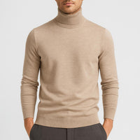Matthias | Herren Klassischer Langärmliger Rollkragenpullover - Beige