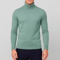 Matthias | Herren Klassischer Langärmliger Rollkragenpullover - Grün