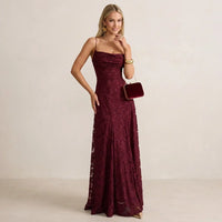 Miriam | Damen Festliches Elegantes Maxikleid - Rot