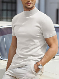 Maxim | Herren Kurzarm Rollkragen Shirt - Weiß