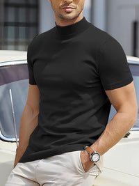 Maxim | Herren Kurzarm Rollkragen Shirt - Schwarz