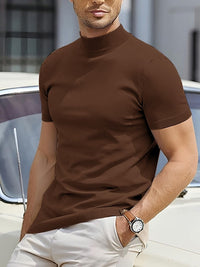 Maxim | Herren Kurzarm Rollkragen Shirt - Braun