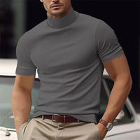 Maxim | Herren Kurzarm Rollkragen Shirt - Grau