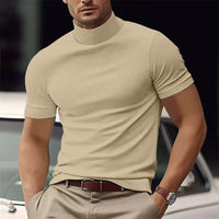 Maxim | Herren Kurzarm Rollkragen Shirt - Beige