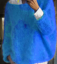 Melanie | Damen Kuscheliger Oversize Strickpullover - Blau