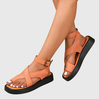 Melinda | Damen Verstellbare Riemchen Sandalen - Orange