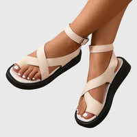 Melinda | Damen Verstellbare Riemchen Sandalen - Beige