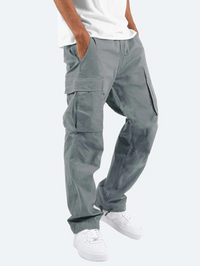 Jay | Herren Cargo-Hosen mit Taschen und Kordelzug - Grau