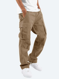 Jay | Herren Cargo-Hosen mit Taschen und Kordelzug - Braun