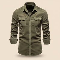 Herren Casual Langarmshirt Alltag Freizeit - Armeegrün
