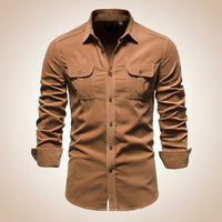 Herren Casual Langarmshirt Alltag Freizeit - Braun